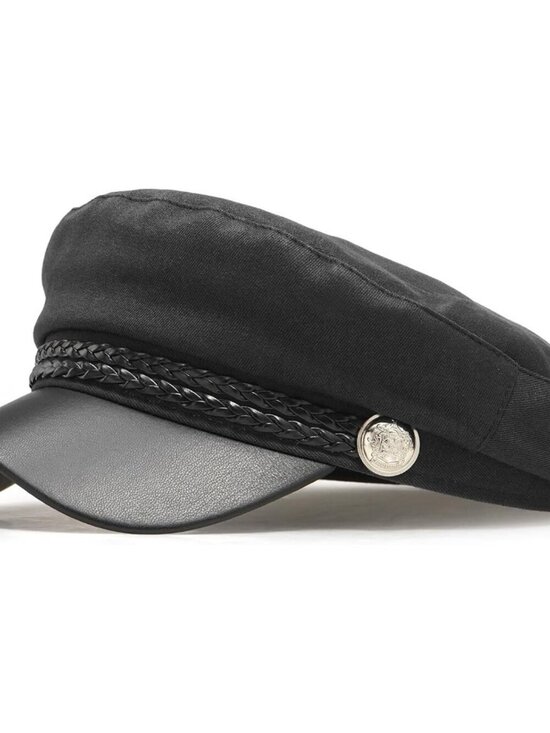 Women\'s Newsboy Cap Fiddler Caps Classic Beret Hat Fisherman Flat Hats Black main image 6